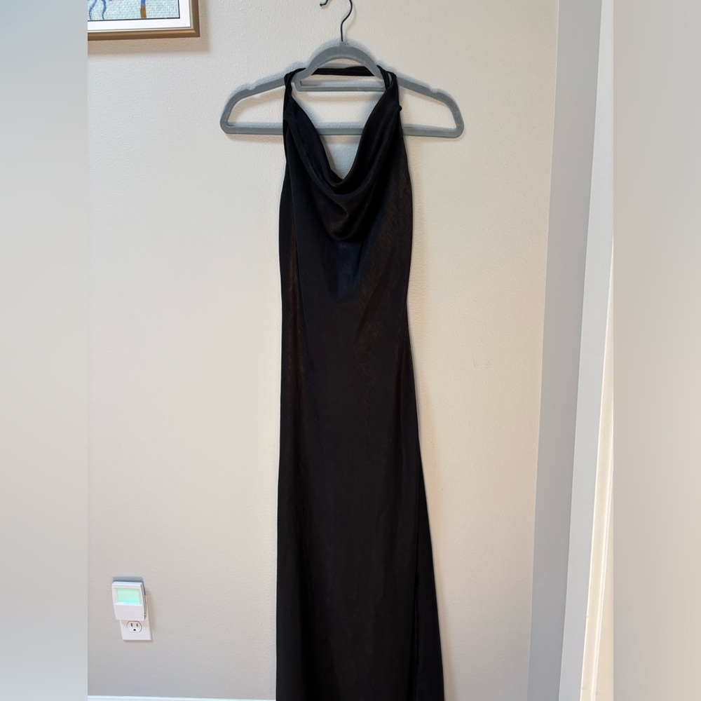 Zara Black Cowl Neck Slip Dress